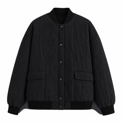 Chaqueta Ronda en color negro, bomber acolchada, vista frontal